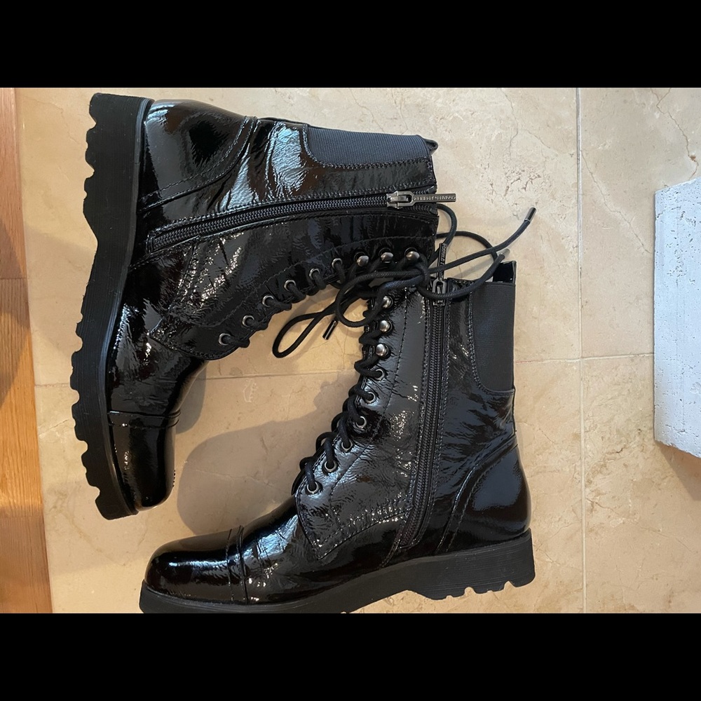 Donald Pliner Camren Black Combat Boots